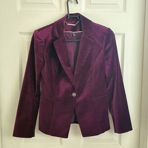 White House Black Market purple velvet blazer